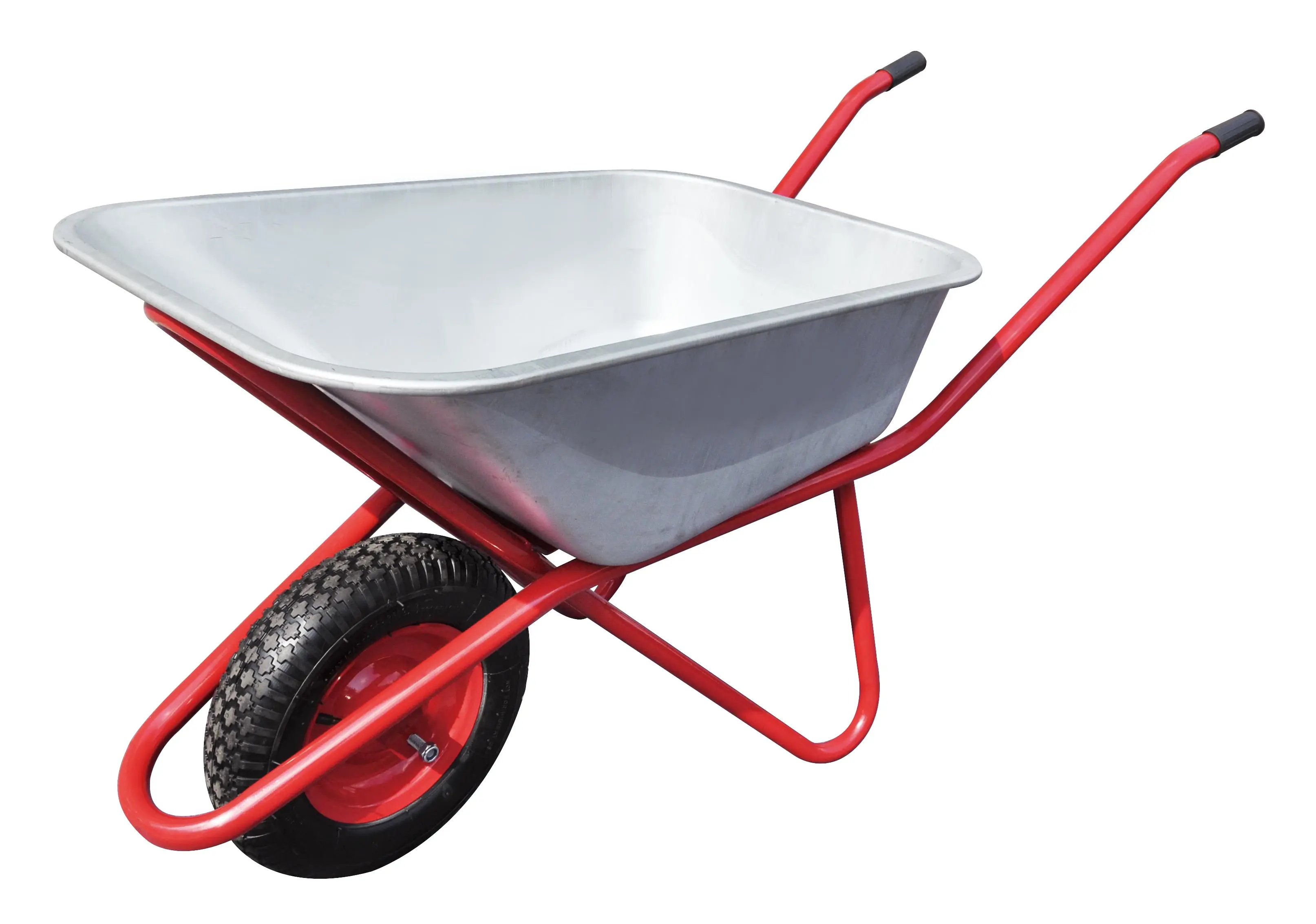 galvanized wheelbarrow with red frame wb6416