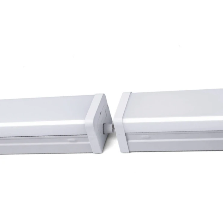 120lm/w cct adjustable aluminum industrial linear led light linkable motion sensor emergency battery backup led batten light