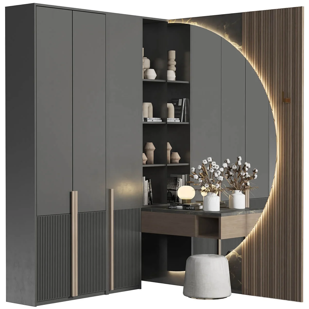 modern wardrobe designs with dressing table Bedroom Wardrobe design