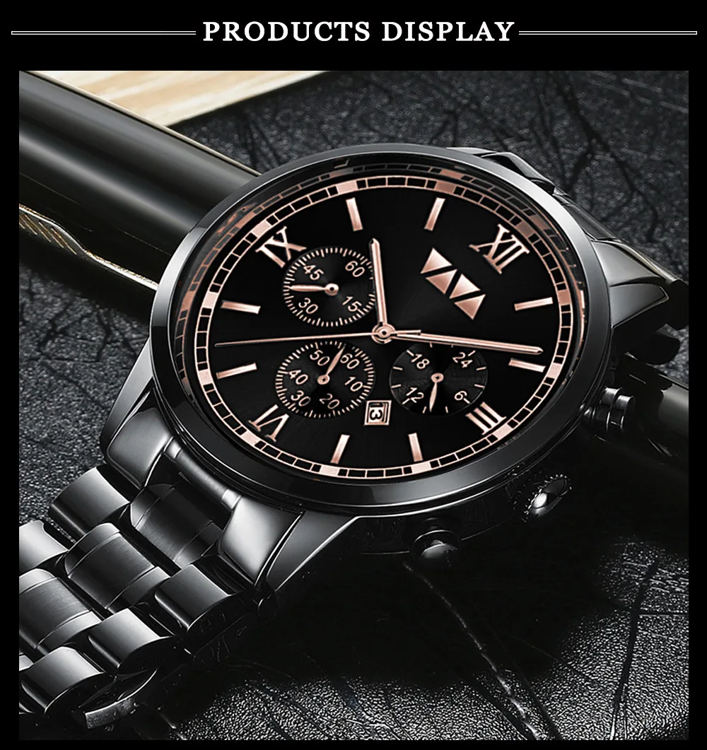 Va Va Voom Va-2142 Luxury Watch Big Dial Stainless Steel Wristwatches ...