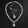 silver crystal choker drop wedding pearl and chain from China jewelry necklace