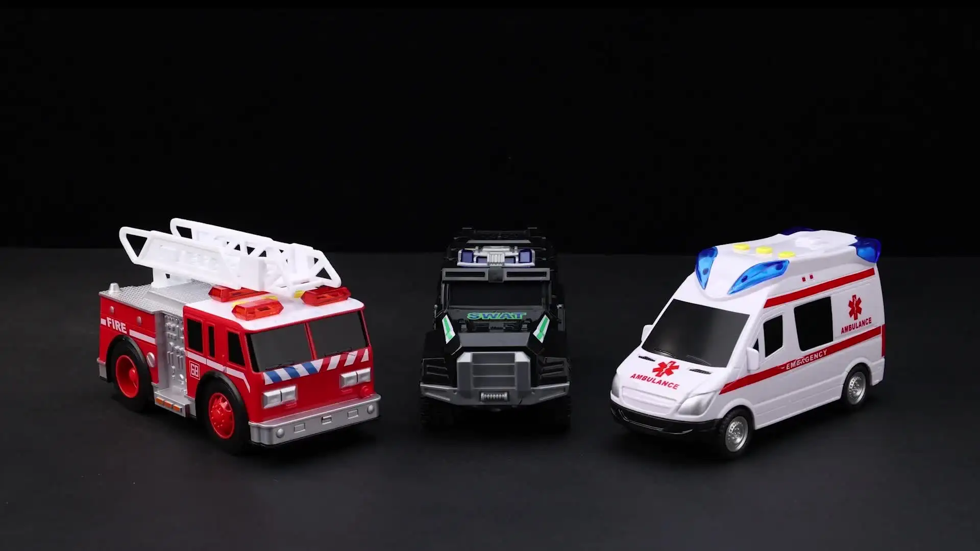 Kids Fire Truck Toy - Friction Vehicle with Light & Sound