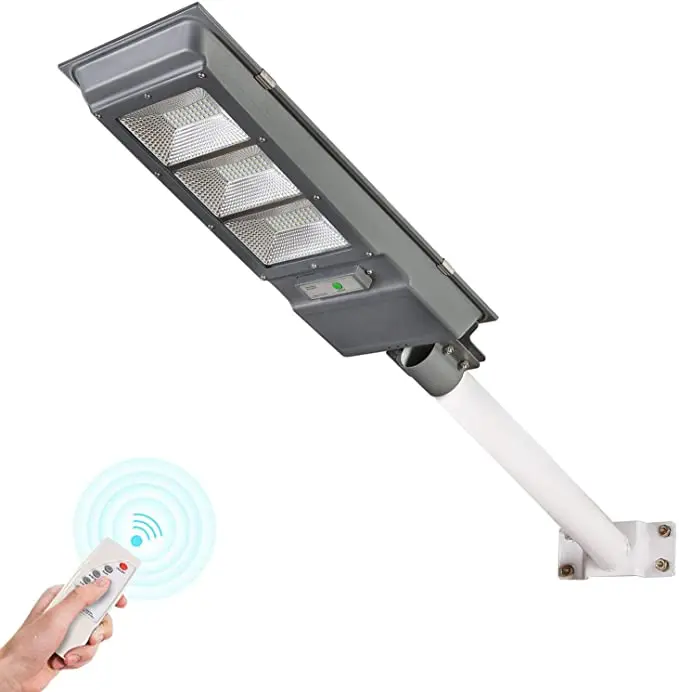 90W Outdoor Led Street Light Solar Powered with Remote Control/Motion Sensor 6500k IP65 Waterproof Dusk to Dawn Solar Lights for
