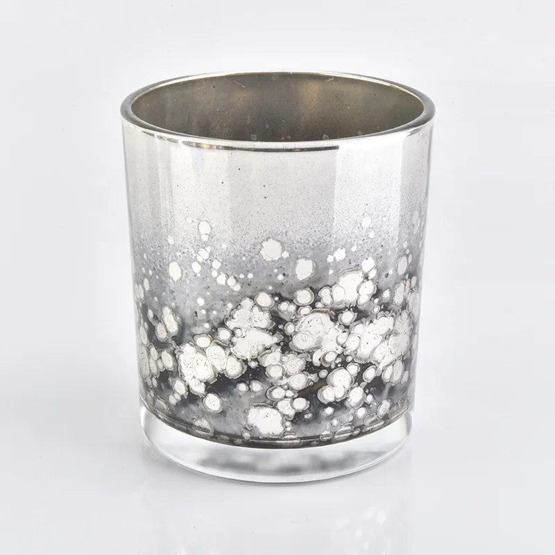 Roman antique silver Glass Candle Jars
