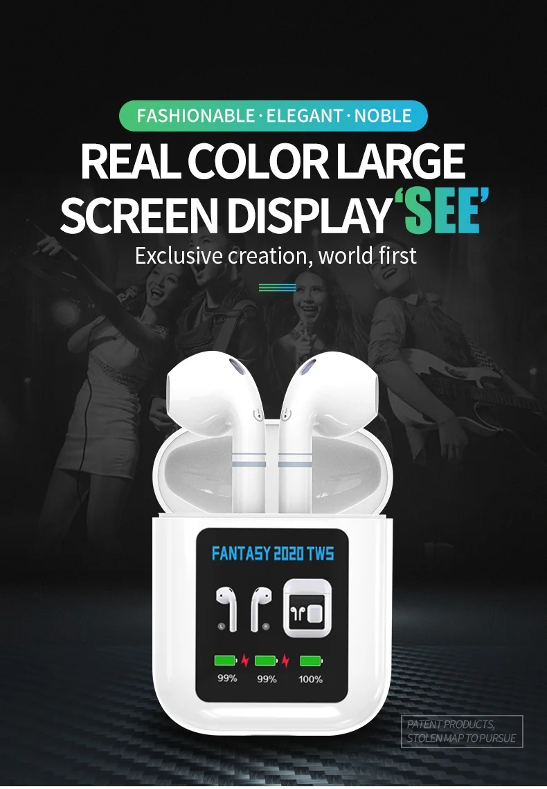 Fantasy 2020 Tws Stereo BT5.0 Earbuds Wireless Headphone Earphone True Wireless Headset With Screen Display - ANKUX.COM