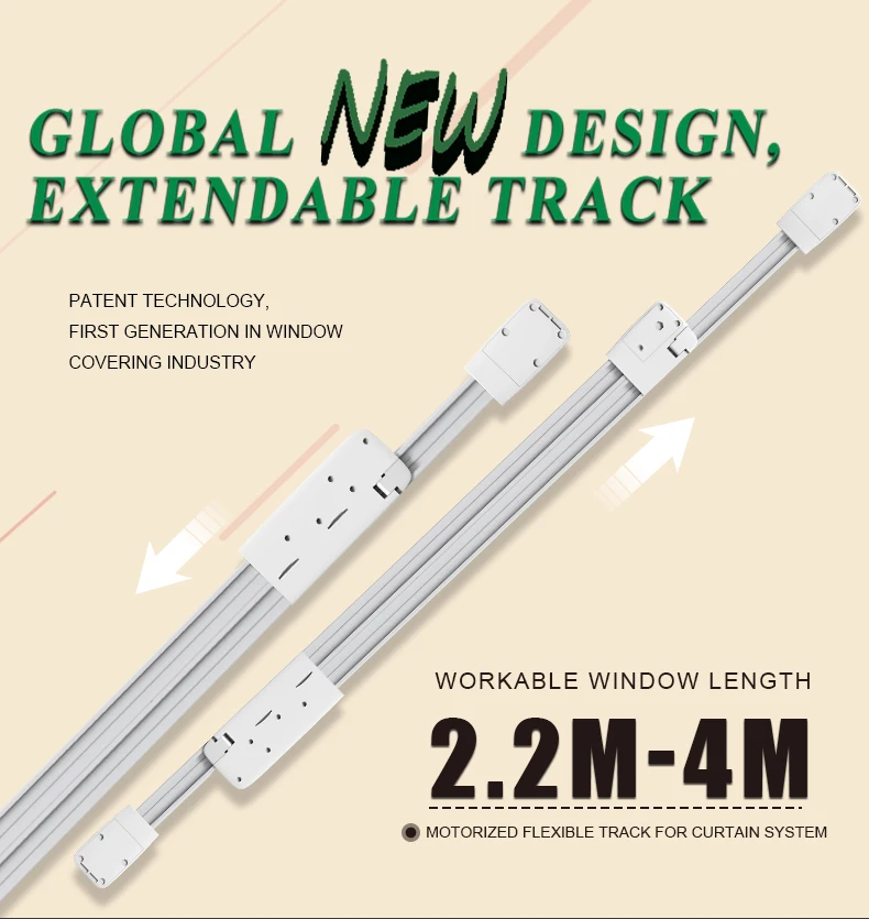 New Design Motorized Curtain Track Works With Google/alexa Extendable Curtain Track Buy