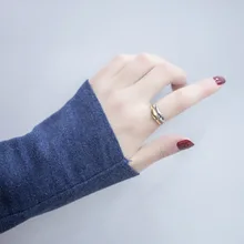 S925 argent vague vent froid d'&eacute;tudiant de combinaison personnalit&eacute; simple l'index unique bague simple bague bague hipster