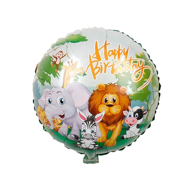 Hot koop bos thema ronde jungle gelukkige verjaardag 18 inch ballon