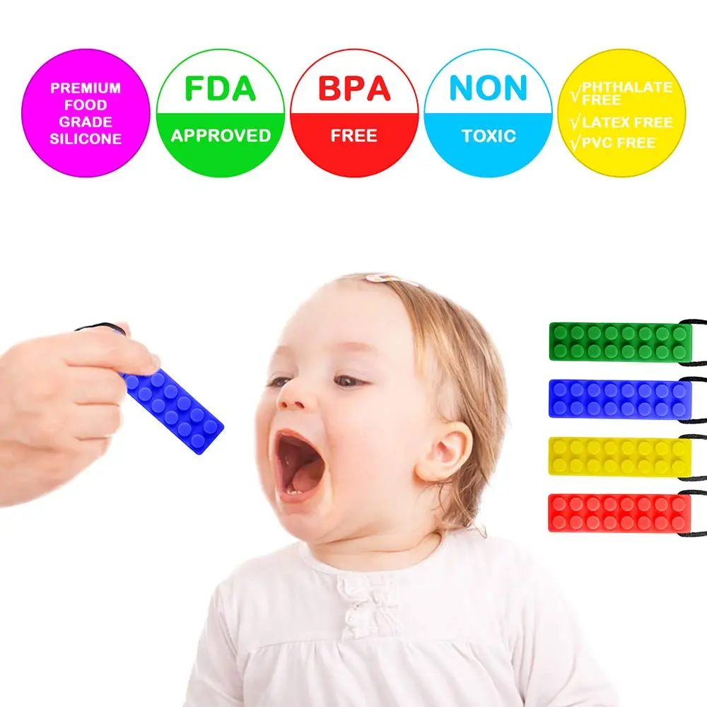 Wholesale Silicone Autism Building Block Teether Sensory Autism Chew