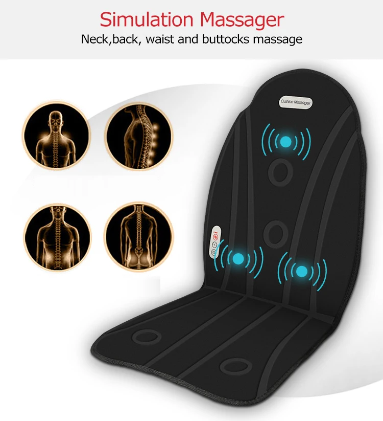 Whole Vibration Car Seat Massage Cushion With Heating Function For Car