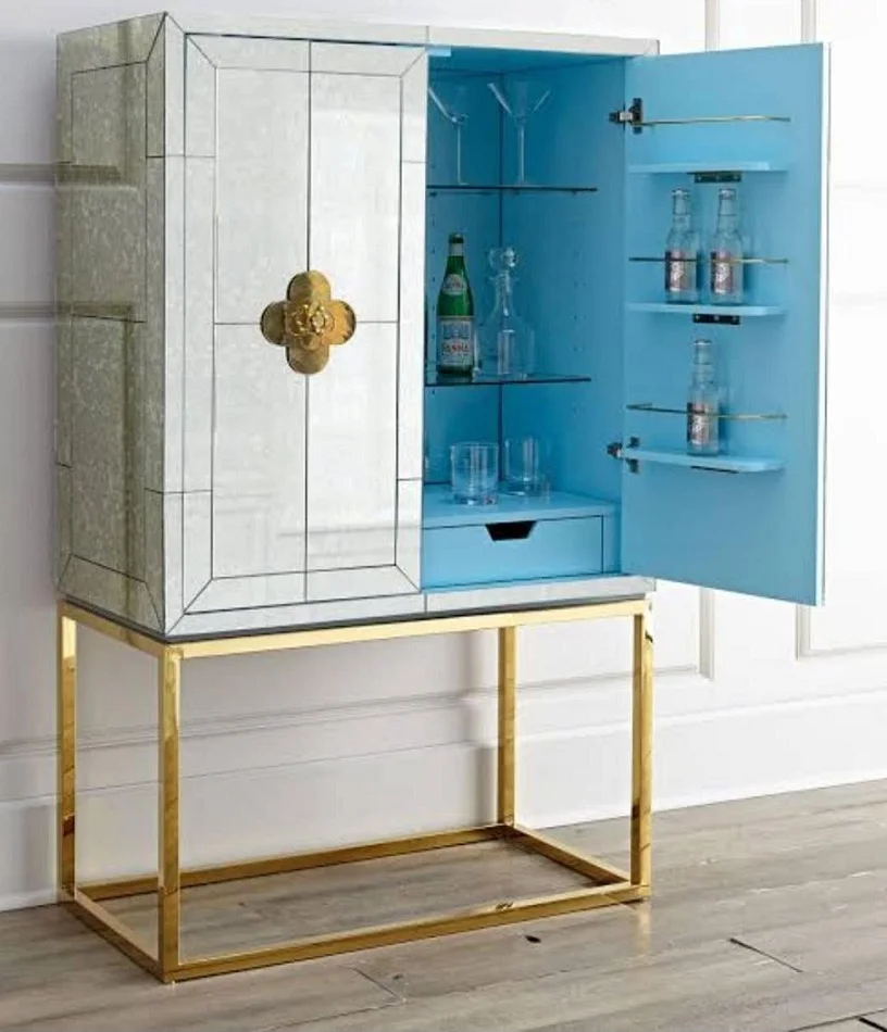 2021 Hot Selling Antique Mirrored Sideboard Gold Stainless