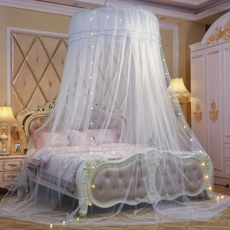 High Quality Elegant Romantic Round White Princess 3 Door Breathable Hanging Celling Circular Mosquito Net