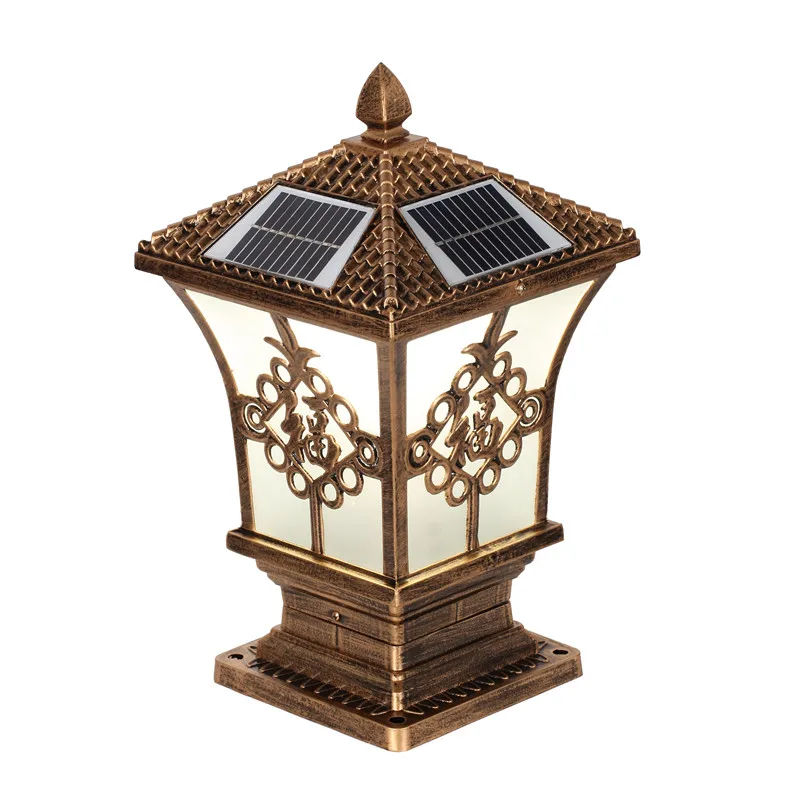 Outdoor Waterproof Square Led Solar Main Gate Post Solar Pillar Light ...