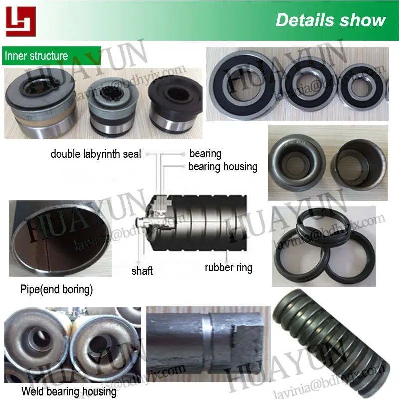 127mm Dia Shock Absorber Impact Idler Rubber Conveyor Rollers With ...