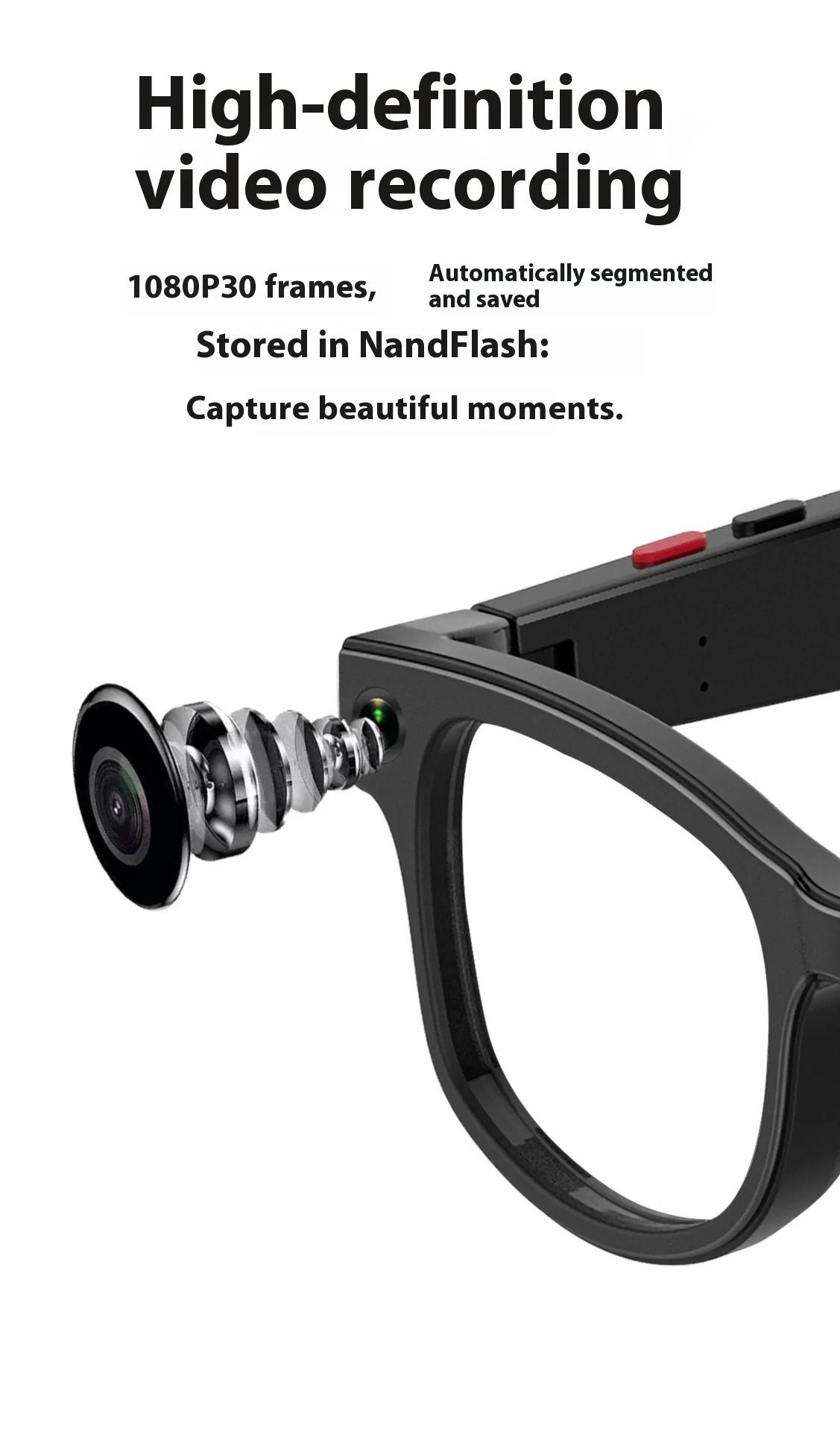 Aimb-G1智能眼镜跨境流行防蓝光镜头蓝牙通话AI语音助手照片智能穿戴