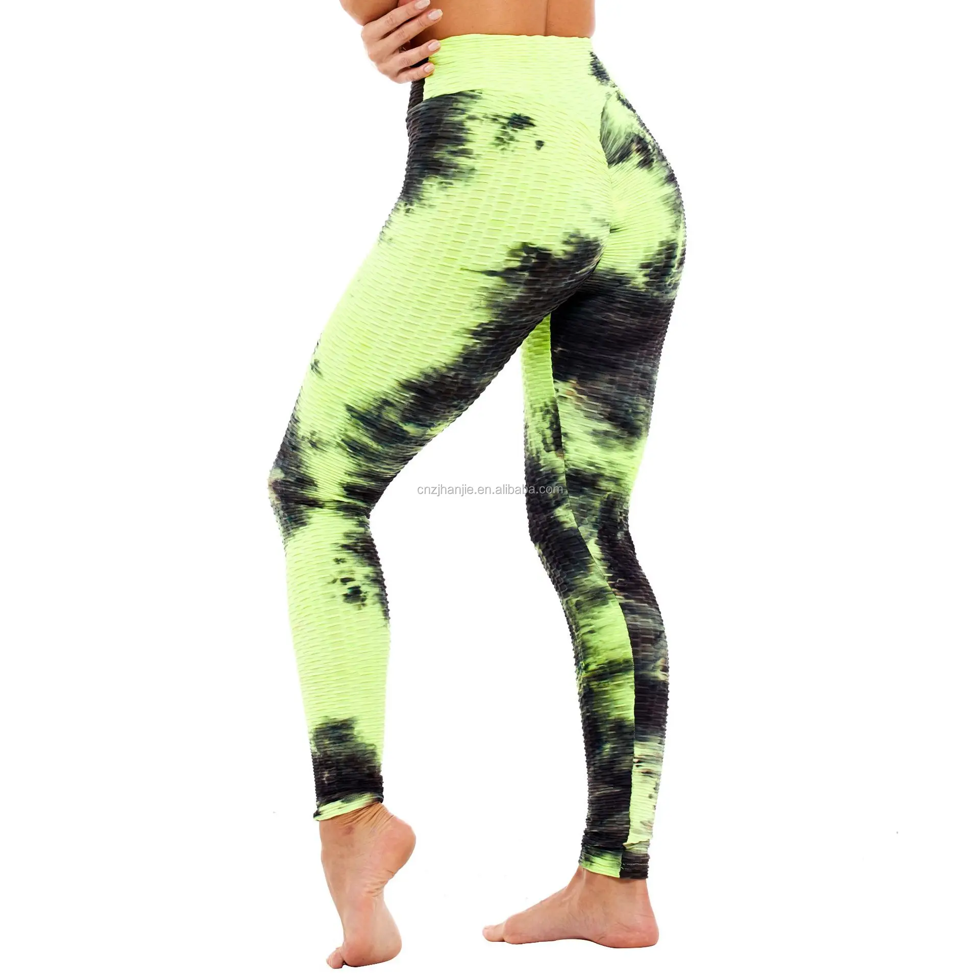 2020 Amazon Hot Selling Booty Scrunch Tie Die  Sexy High Waist Butt Scrunch Push Up Anti Cellulite Compression Leggings 