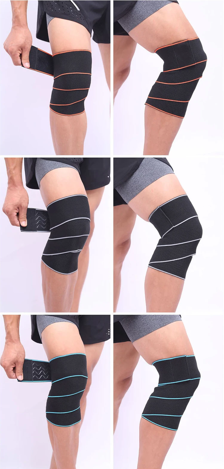 Enerup Knitting Leg Knee Support Breathable Patella Strap Wrap Slimming Calf Knee Hinges Sleeve Supporter