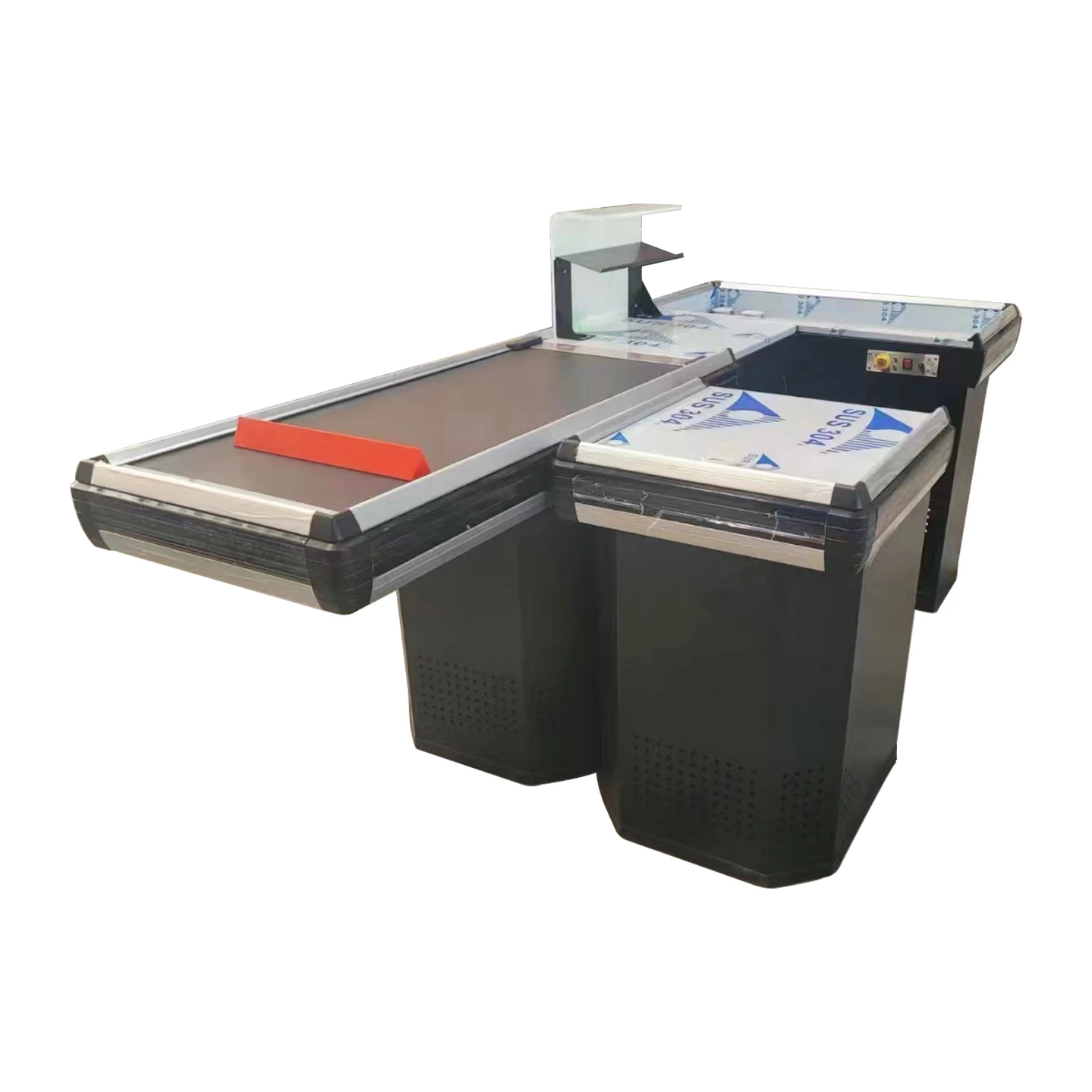 Cashier Counter Table Supermarket Checkout Counter With Conveyor Belt Buy Checkout Counter