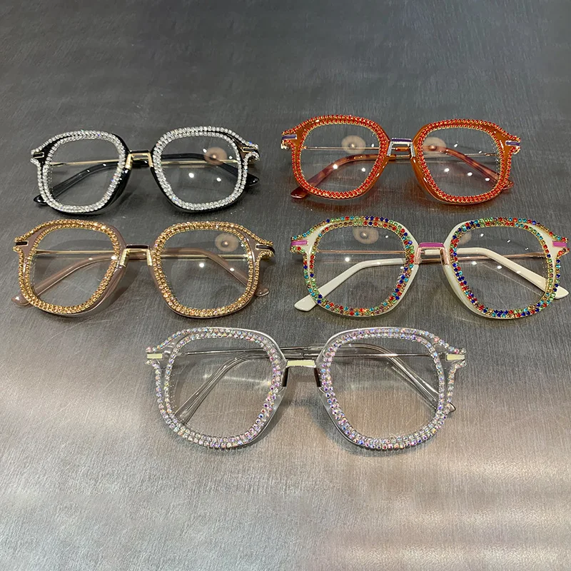 Skyway Gold Rhinestone Cat Eye Sunglasses For Women Luxury Rhinestones