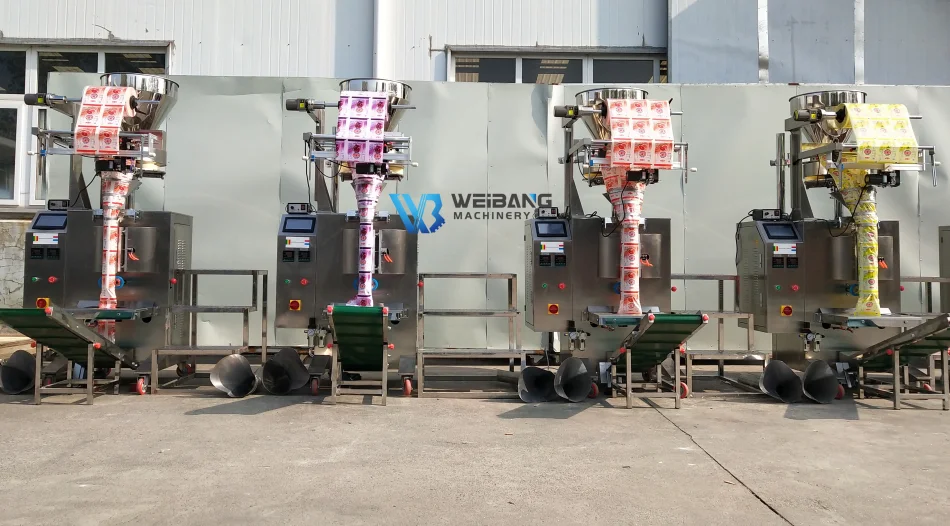 WB-300K Automatic vertical industrial fried onion frozen fries corn puff popcorn pork rind chips packing machine