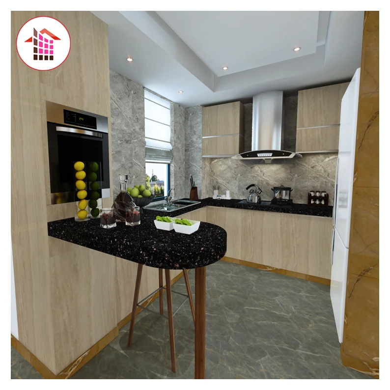 Premium Black Color Natural Stone Granite Kitchen Countertop Price
