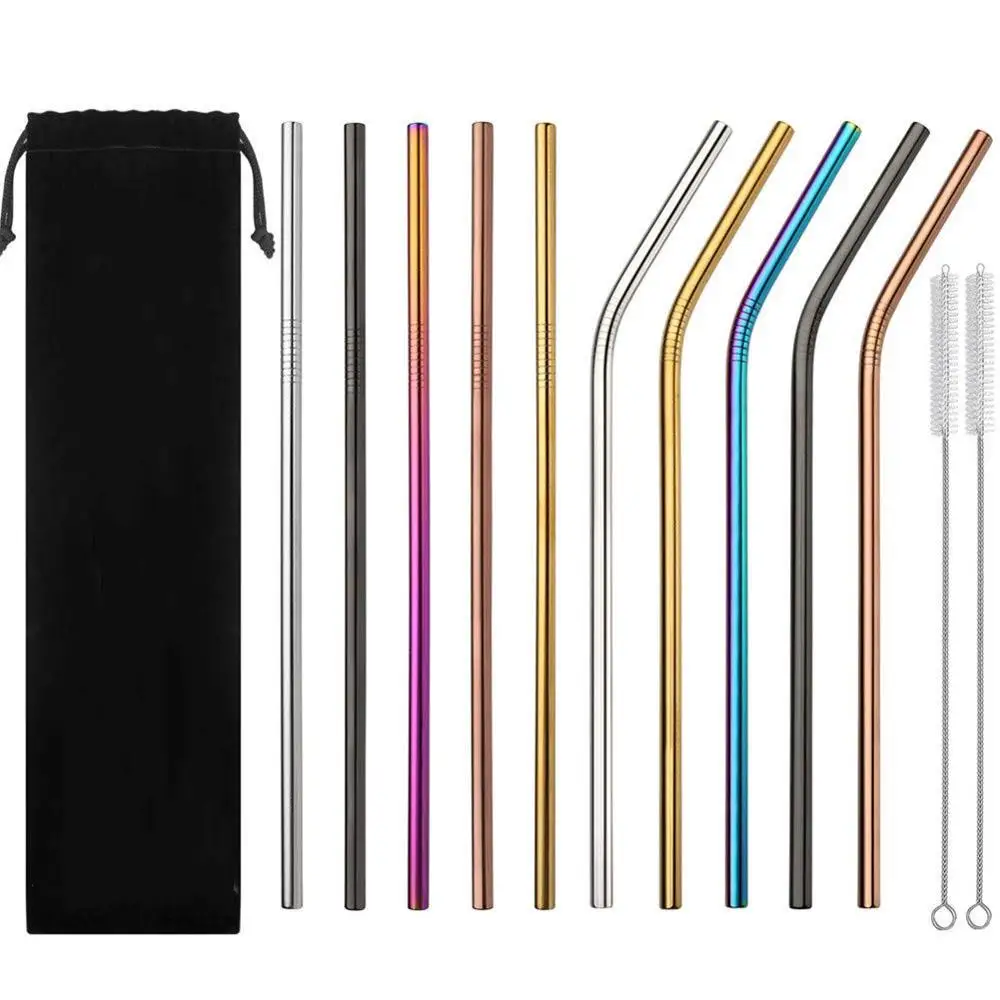 
Amazon Top Seller 2020 Reusable Metal Drinking Stainless Steel Straws With Customized Color Logo Packing 