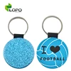 Sublimation Blank Wholesale customized Key Chain with Glitter PU Round