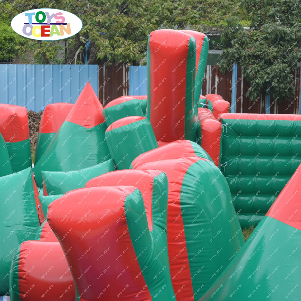 Interactive Inflatable Outdoor Paintball Bunker Air Ball Barricades Set