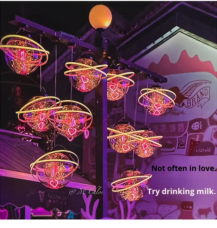 product planet shaped wedding stage decorative lights restaurant chandelier photo area starry sky ball middle sized wedding props-13