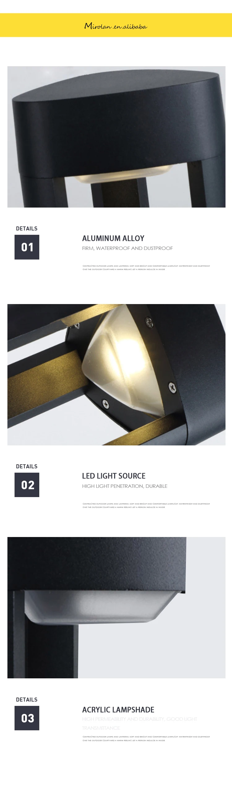 Black/Grey IP54 aluminum outdoor led lawn light projector 9w waterproof lawn led lights