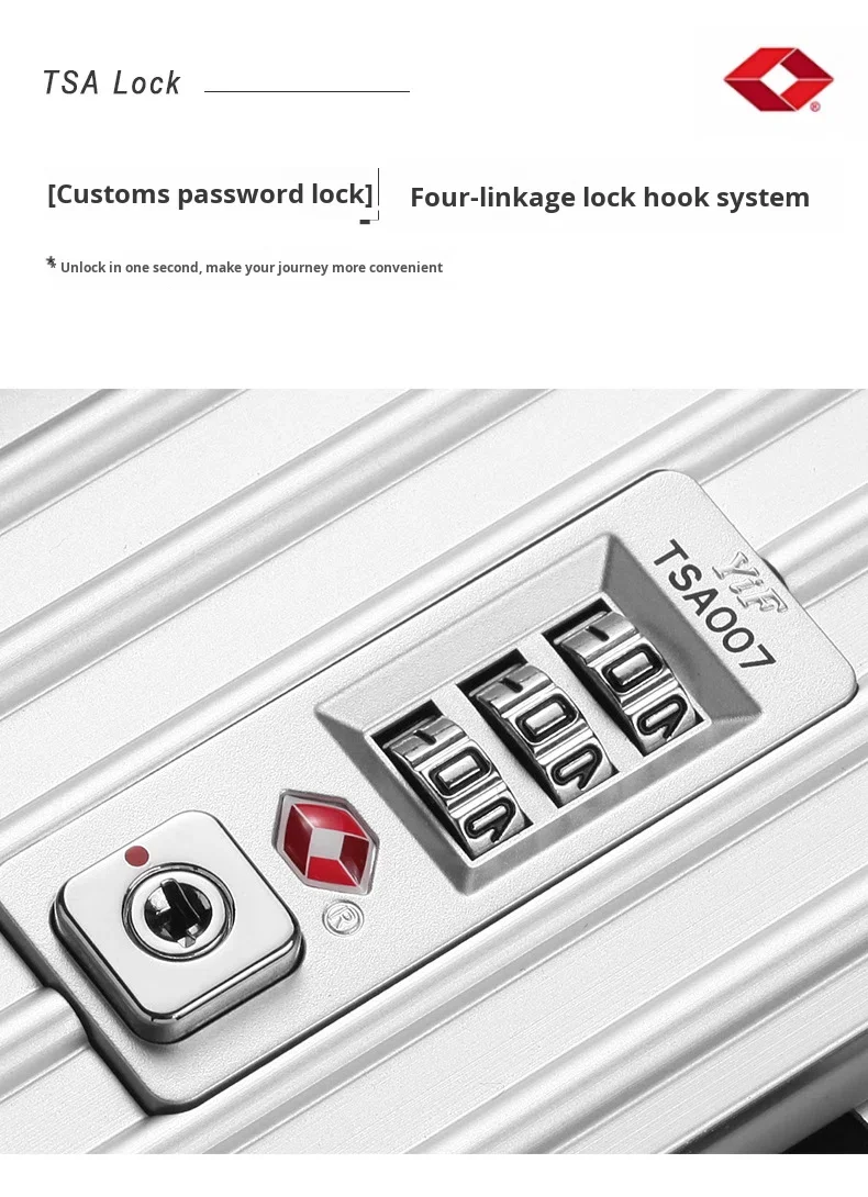 product full aluminum luggage spinner trolley case 20 24 30 inch unisex front opening waterproof anti theft tsa lock suitcase business-13
