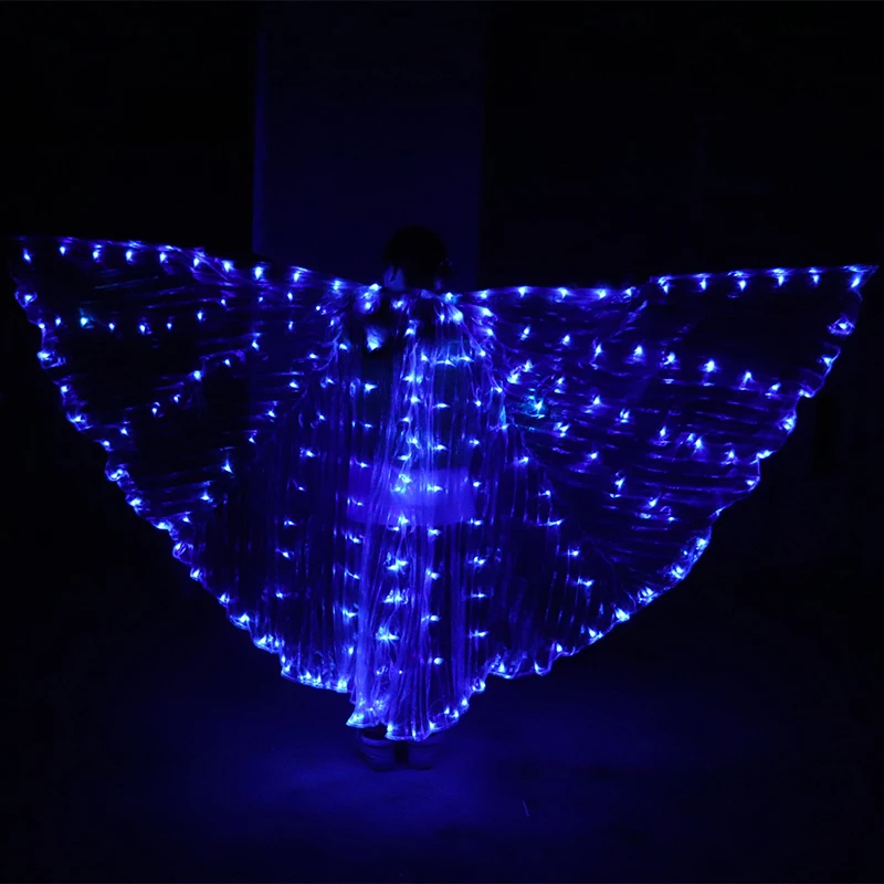 SUKDO Luci A LED di Danza del Ventre Isis Wings Ali di Isis Bagliore Professionale per Danza del Ventre Costume da Donna per Adulti,Blu 