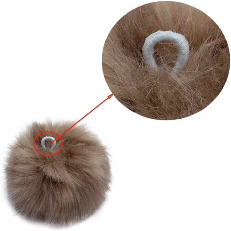 Wholesale Fox Fur Ball Keyring Pom Pom Keychain For bags pendant