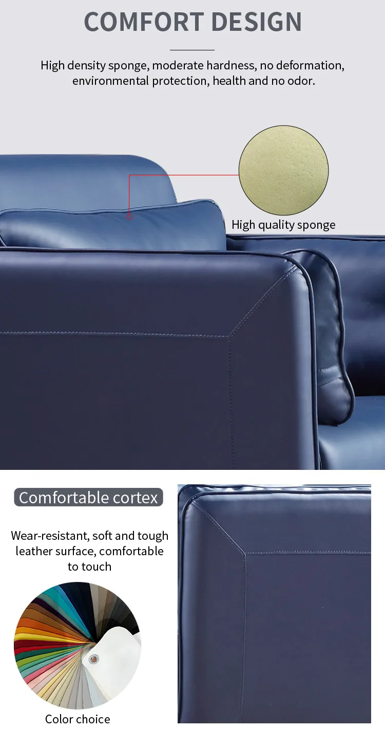 Pengpai 3 2 1 Modern Lounge Leather Office Sofa Set