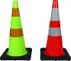 700mm height Solid Orange Reflective PVC Traffic Cone with black base for Safety