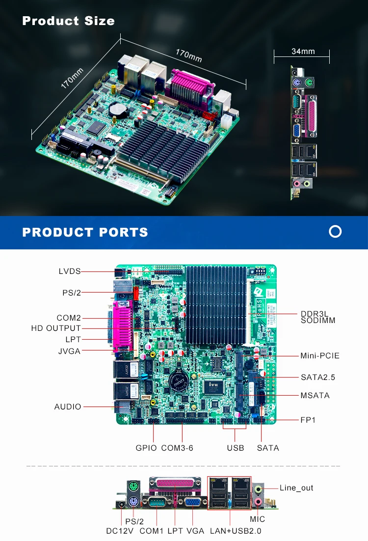 Yanyu X86 J1900 processor 4 core dual ethernet pos mainboard mini itx fanless advertising machine motherboard