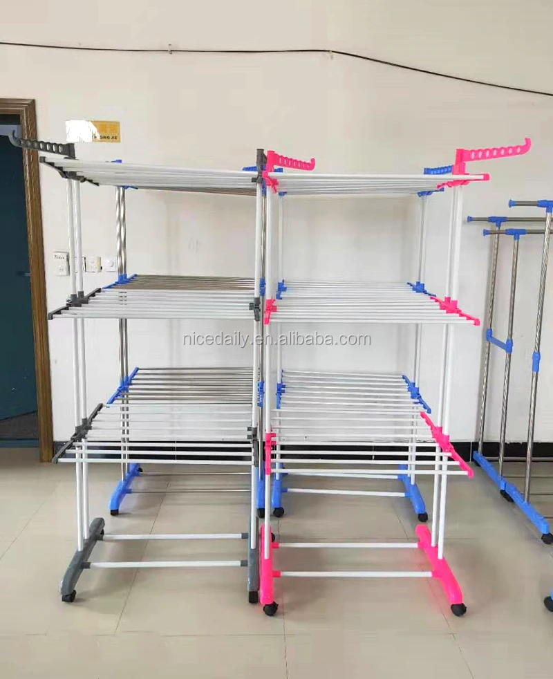 Movable Folding Spray Painting Clothes Hanger 3 Layers Clothes Hanger