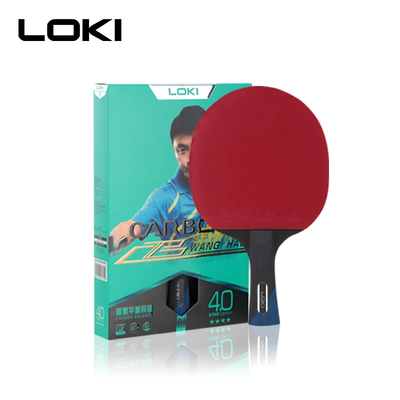 Carbon Fiber Table Tennis Racket Double Pimples-in Rubber Ping Pong Paddle Bat 