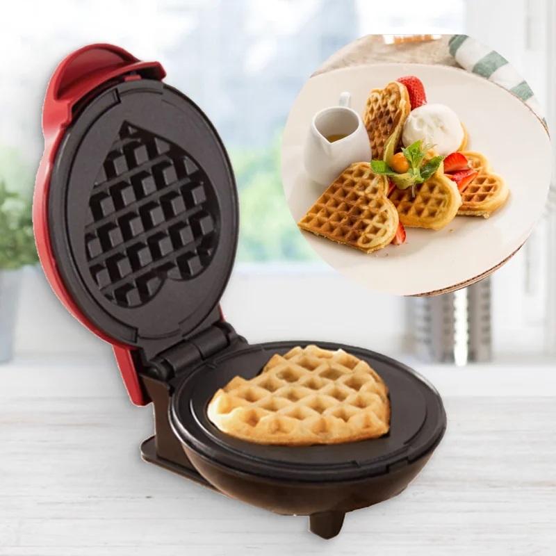 Factory Direct Sell Amazon Hot Selling Mini Waffle Maker Machine Heart