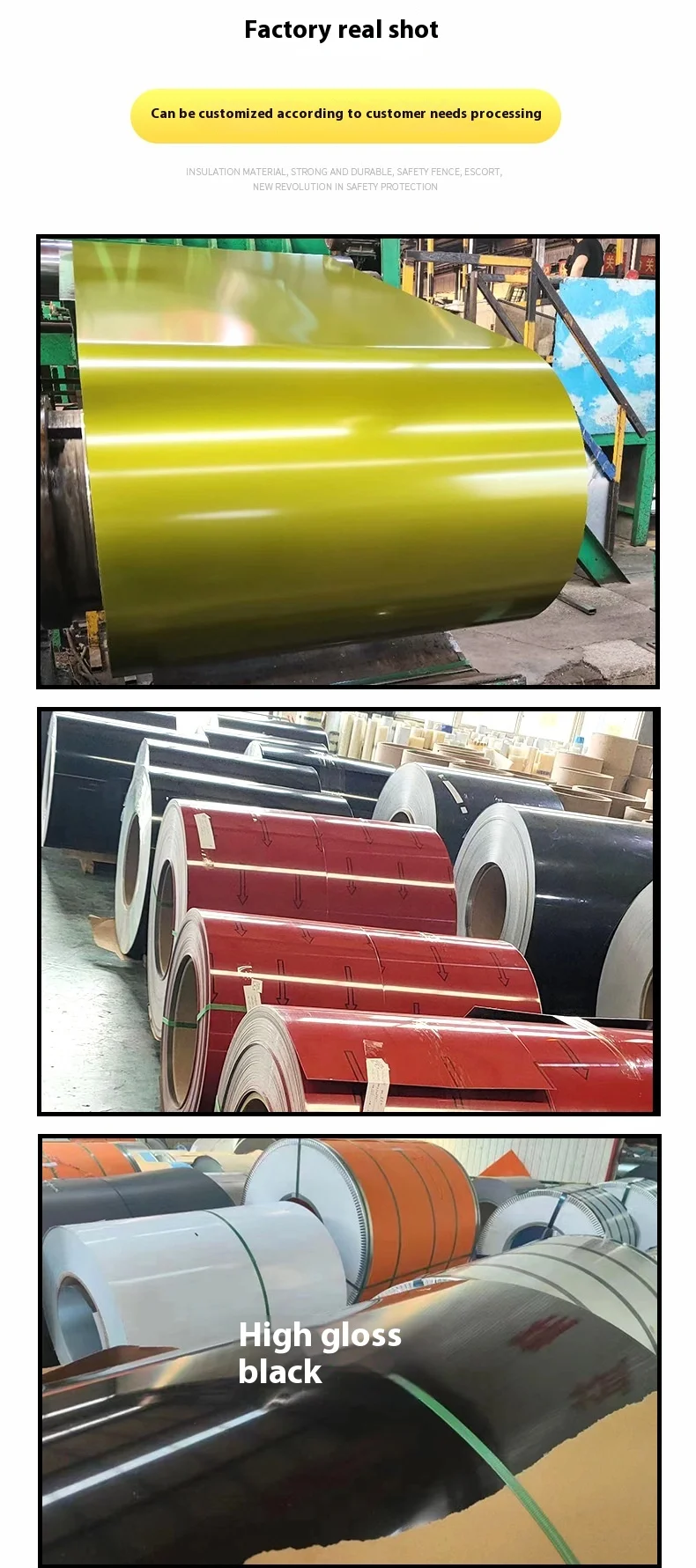 Manufacturer's Durable Color Steel Coil 100 Color Options for Printing & Coating Durable Metal Plate