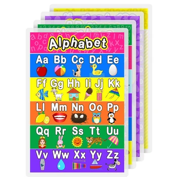 Custom Learning Alphabet Numbers Shapes Colors Chart Fully Laminated ...