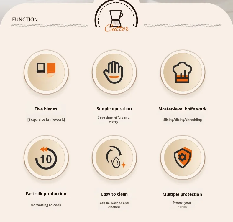 Multifunctional PP Drum Vegetable Slicer Hand-Cranked Fruit/Vegetable Tool with Multiple Blade Heads Safe Usage