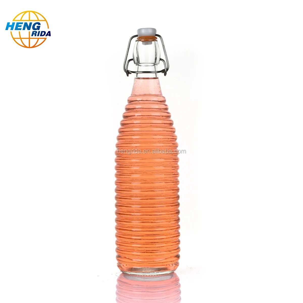 32oz Square Swing Top Glass Bottle For Water Juice Oil With Cross