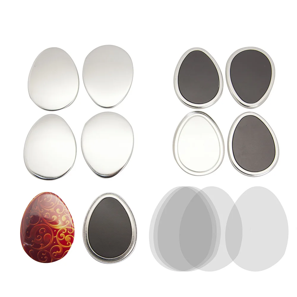 Wholesale High Quality DIY Egg Shape Rubber Fridge Magnetic Button Badge