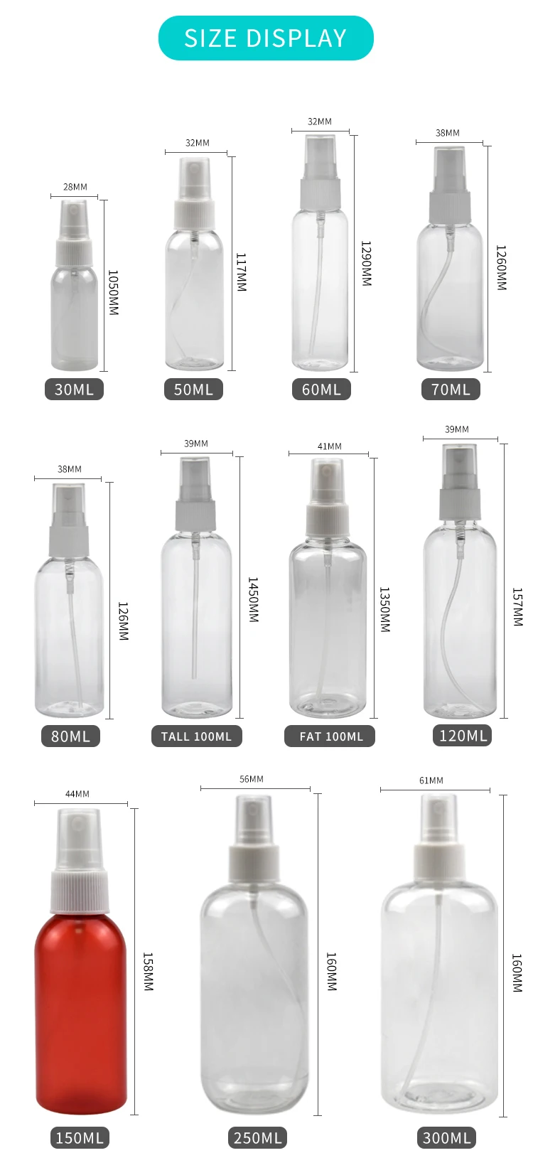 60ml Mist Spray Bottles /2 Oz Plastic Spray Bottles /60ml Spray Bottle