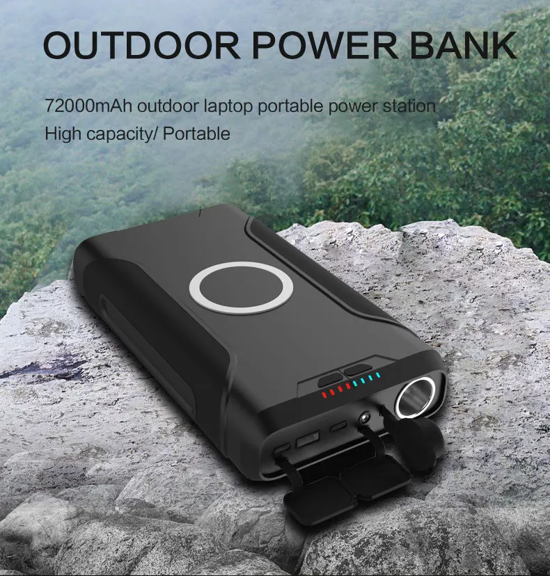 New Design OEM Waterproof Solar Wireless Charger Powerbank 72000mAh Outdoor Camping Powerful Power station - ANKUX.COM