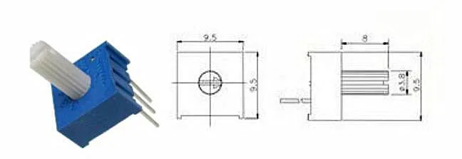 3386T Trimmer 0.5W potentiometer with 8mm long knob