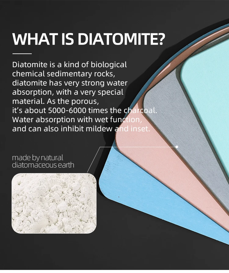 Popular semicircle diatomite bath mat with anti-slip mat
