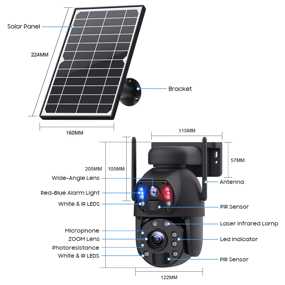 Ubox 6.0megapixel Battery Wifi Solar Power Bullet&pt Dome Linkage Ip ...