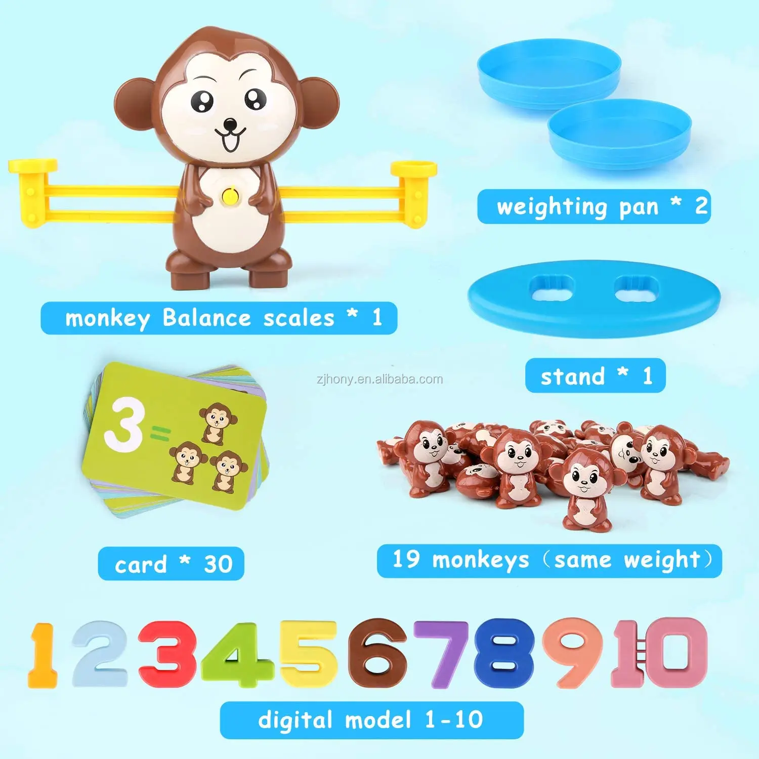 Monkey Balance Cool Math Game Fun Educational For Girls Boys Learning Gift US 